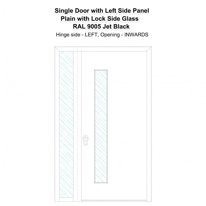 Sd1sp(left) Plain With Lock Side Ral 9005 Jet Black Security Door