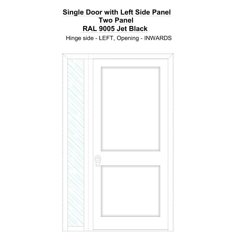 Sd1sp(left) Two Panel Ral 9005 Jet Black Security Door