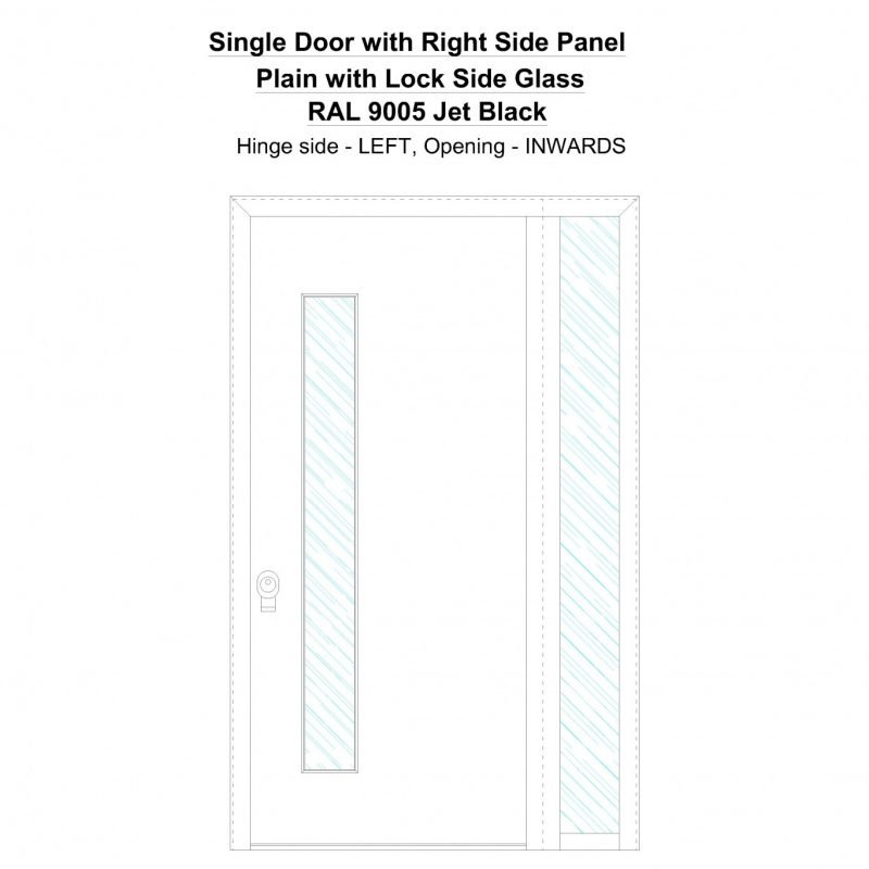 Sd1sp(right) Plain With Lock Side Ral 9005 Jet Black Security Door