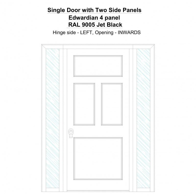 Sd2sp Edwardian 4 Panel Ral 9005 Jet Black Security Door