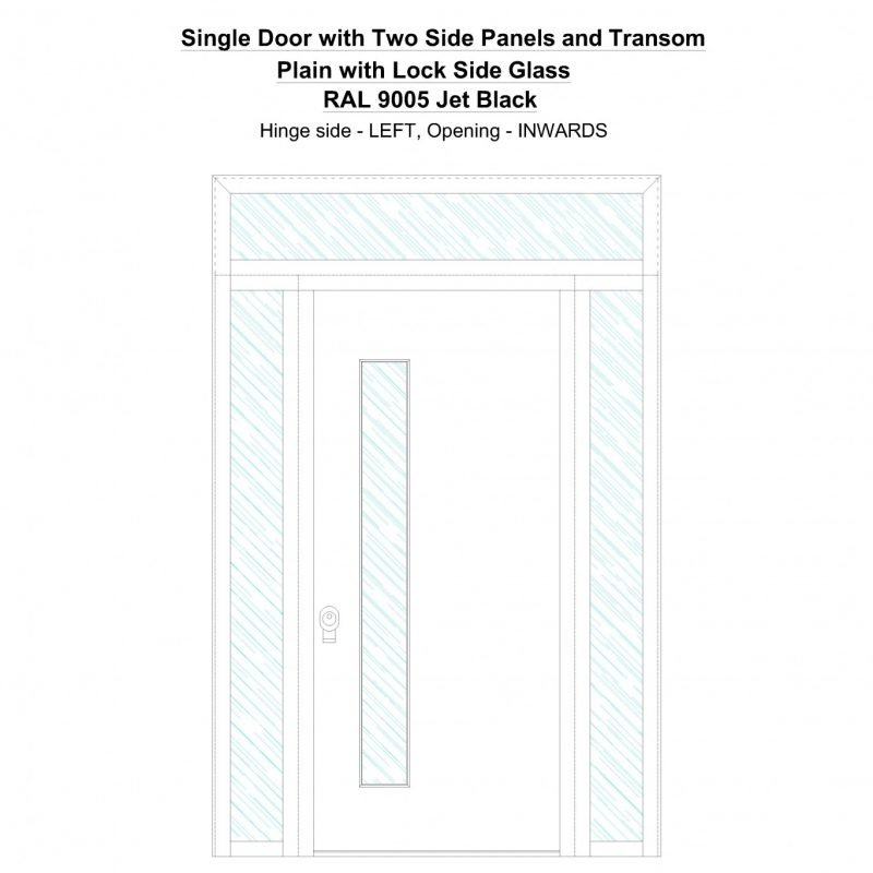 Sd2spt Plain With Lock Side Ral 9005 Jet Black Security Door