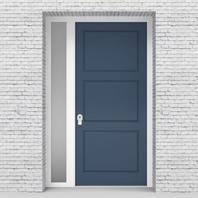 10.single Door With Left Side Panel Edwardian Pigeon Blue (ral5014)
