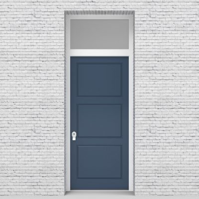 10.single Door With Transom Edwardian 3 Equal Panel Pigeon Blue (ral5014)