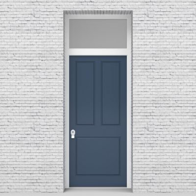 10.single Door With Transom Edwardian 3 Pane Pigeon Blue (ral5014)