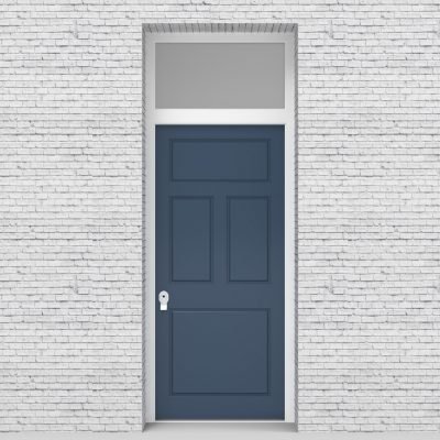 10.single Door With Transom Edwardian 4 Panel Pigeon Blue (ral5014)