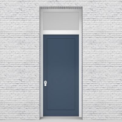 10.single Door With Transom One Panel Pigeon Blue (ral5014)