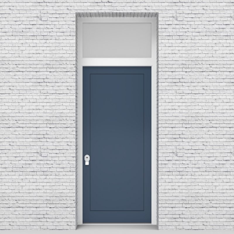 10.single Door With Transom One Panel Pigeon Blue (ral5014)