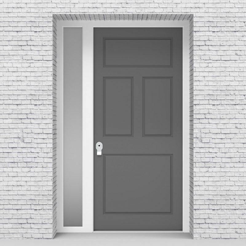 13.single Door With Left Side Panel Edwardian 4 Panel Signal Grey (ral7004)