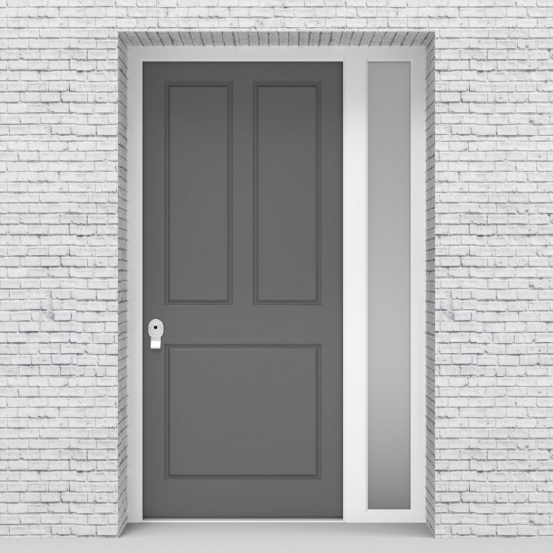 13.single Door With Right Side Panel Edwardian 3 Panel Signal Grey (ral7004)
