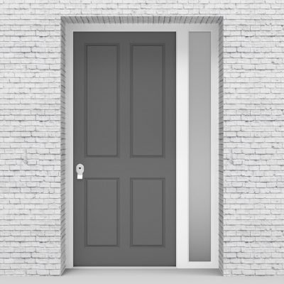 13.single Door With Right Side Panel Victorian 4 Panel Signal Grey (ral7004)