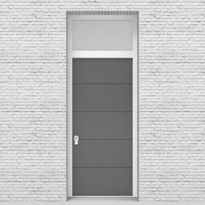 13.single Door With Transom 4 Horizontal Lines Signal Grey (ral7004)