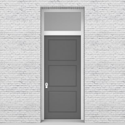 13.single Door With Transom Edwardian 3 Equal Panel Signal Grey (ral7004)