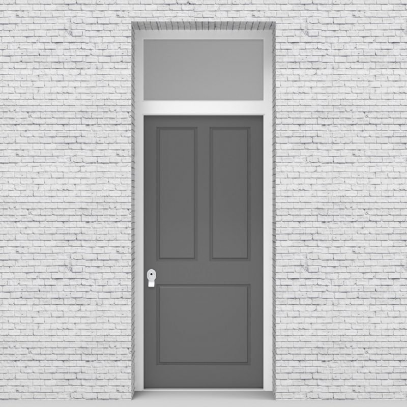 13.single Door With Transom Edwardian 3 Pane Signal Grey (ral7004)