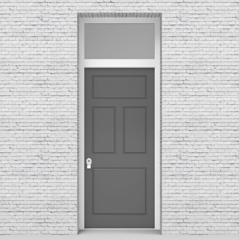 13.single Door With Transom Edwardian 4 Panel Signal Grey (ral7004)