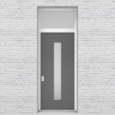 13.single Door With Transom Plain With Central Glass Signal Grey (ral7004)