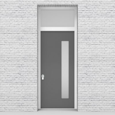 13.single Door With Transom Plain With Hinge Side Glass Signal Grey (ral7004)