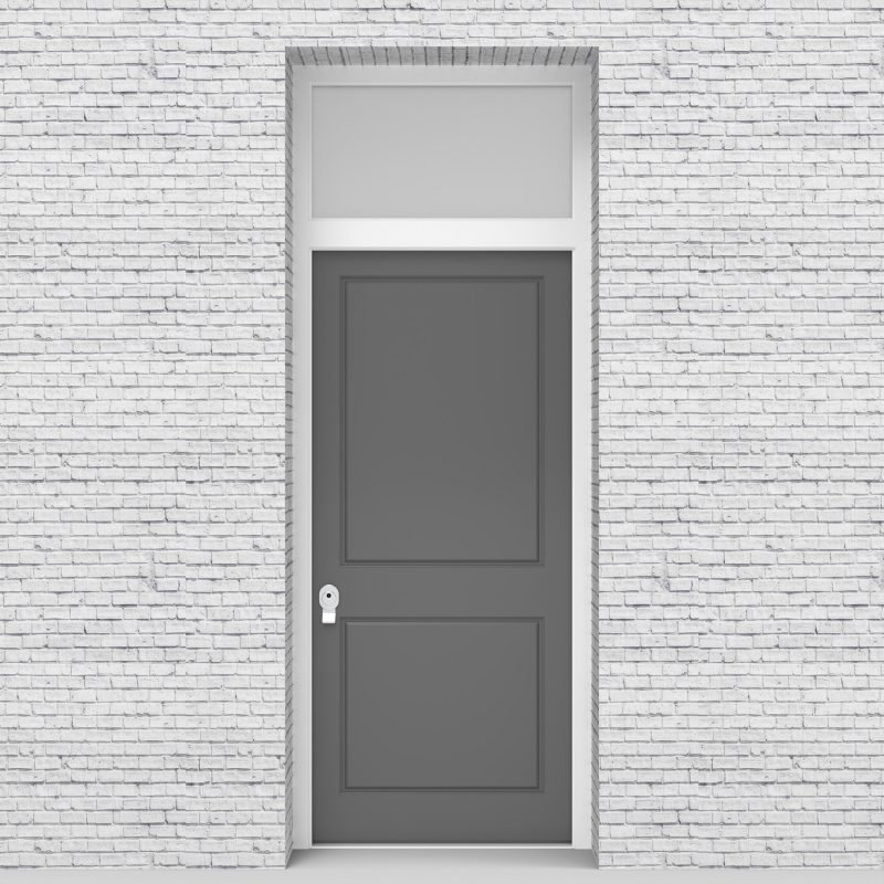 13.single Door With Transom Two Panel Signal Grey (ral7004)