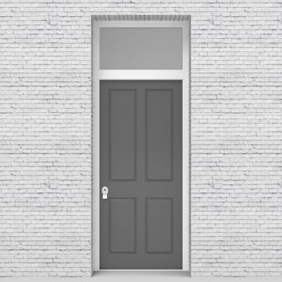 13.single Door With Transom Victorian 4 Panel Signal Grey (ral7004)