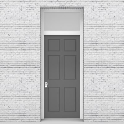 13.single Door With Transom Victorian 6 Panel Signal Grey (ral7004)