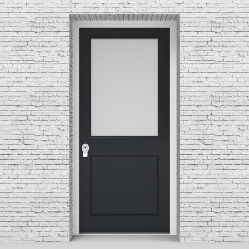 14.single Door 2 Panel With A Large Glass Pane Anthracite Grey (ral7016)