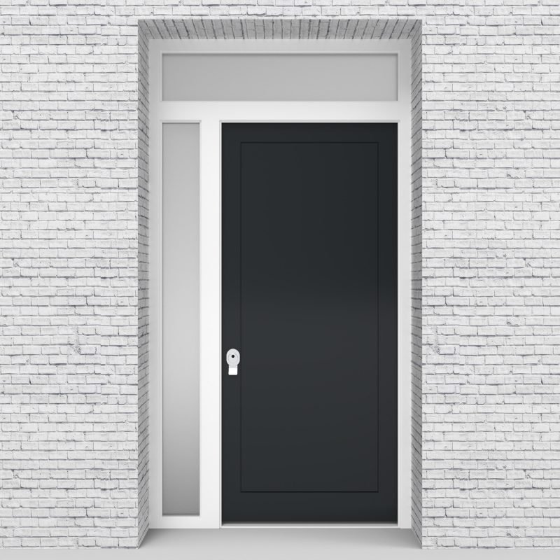 14.single Door With Left Side Panel And Transom One Panel Anthracite Grey (ral7016)