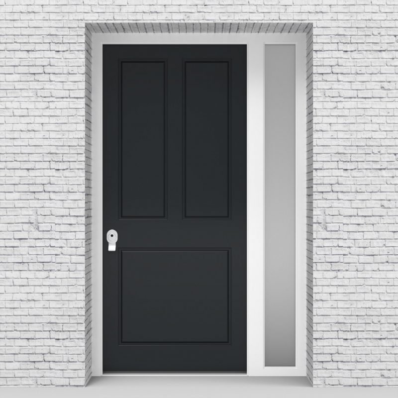 14.single Door With Right Side Panel Edwardian 3 Panel Anthracite Grey (ral7016)