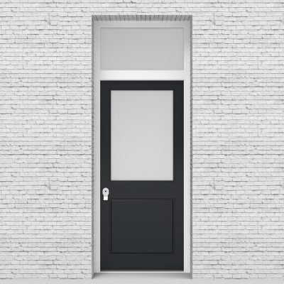 14.single Door With Transom 2 Panel With A Large Glass Pane Anthracite Grey (ral7016)