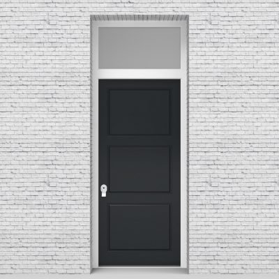 14.single Door With Transom Edwardian 3 Equal Panel Anthracite Grey (ral7016)