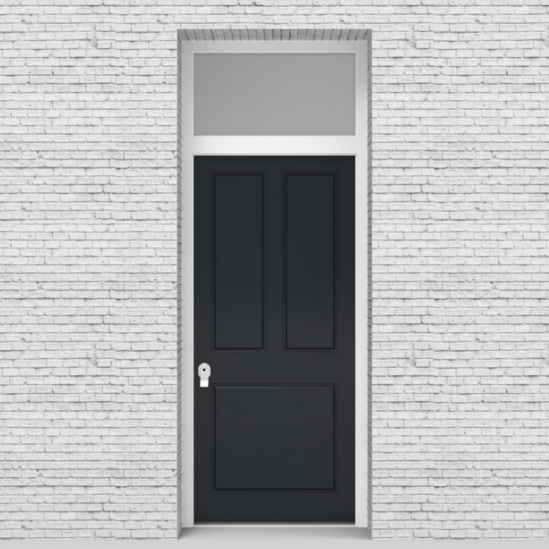 14.single Door With Transom Edwardian 3 Pane Anthracite Grey (ral7016)