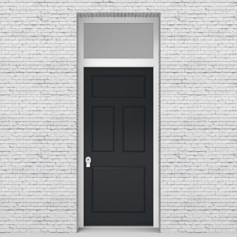 14.single Door With Transom Edwardian 4 Panel Anthracite Grey (ral7016)