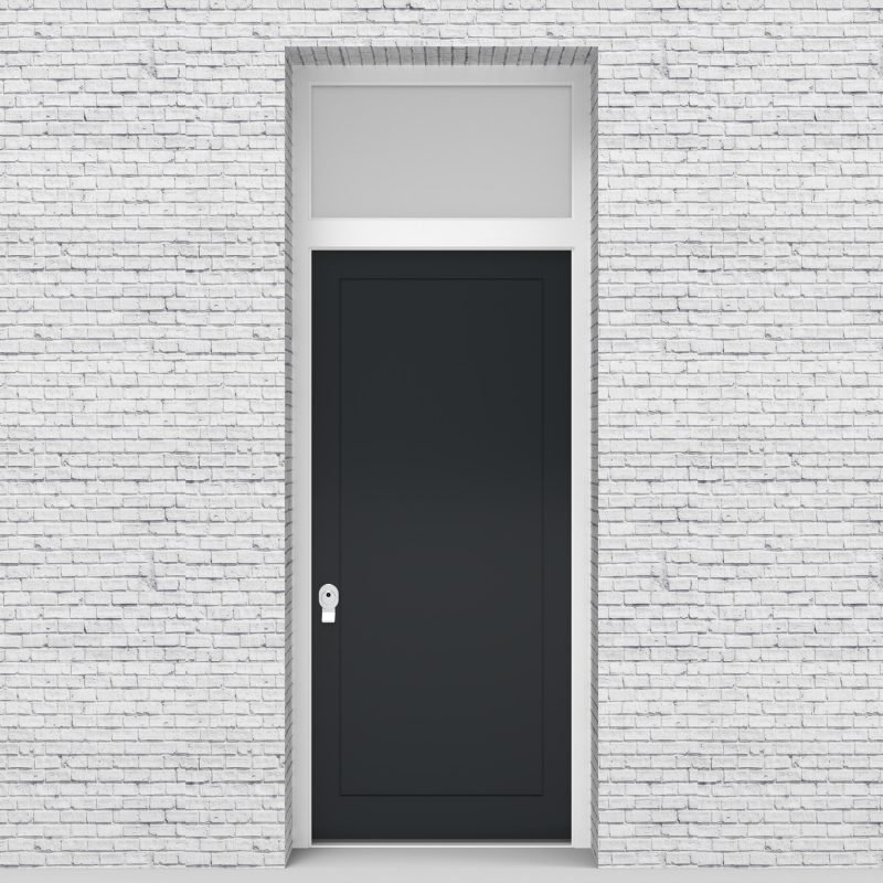 14.single Door With Transom One Panel Anthracite Grey (ral7016)