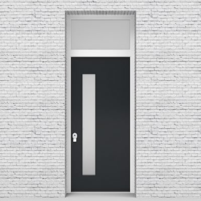 14.single Door With Transom Plain With Lock Side Glass Anthracite Grey (ral7016)