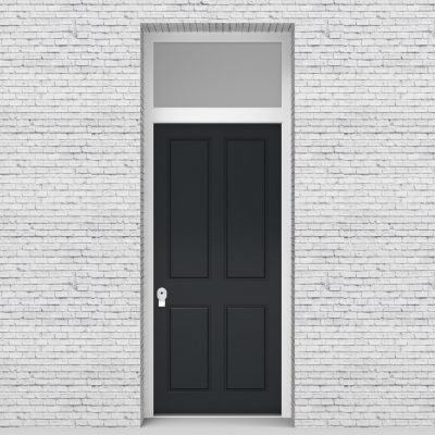 14.single Door With Transom Victorian 4 Panel Anthracite Grey (ral7016)