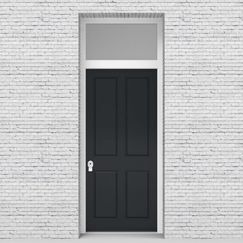 14.single Door With Transom Victorian 4 Panel Anthracite Grey (ral7016)