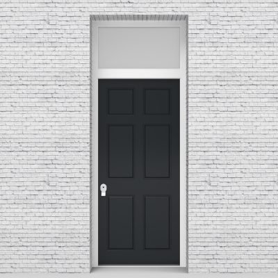 14.single Door With Transom Victorian 6 Panel Anthracite Grey (ral7016)