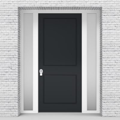 14.single Door With Two Side Panels Two Panel Anthracite Grey (ral7016)