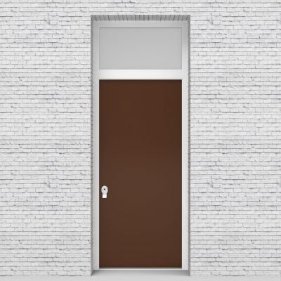 15.single Door With Transom Plain Clay Brown (ral8003)