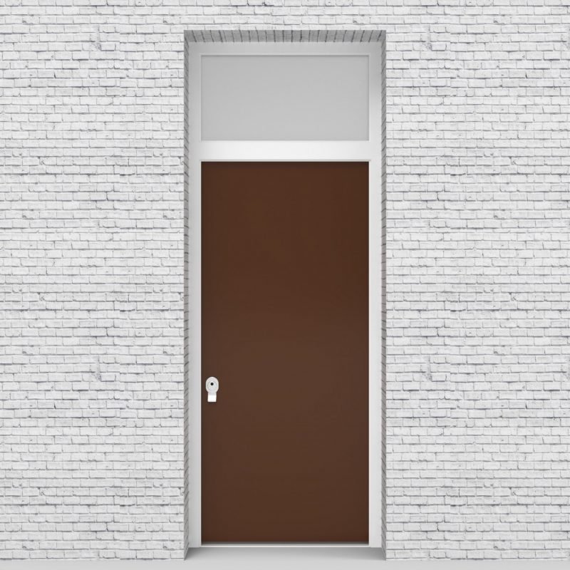 15.single Door With Transom Plain Clay Brown (ral8003)