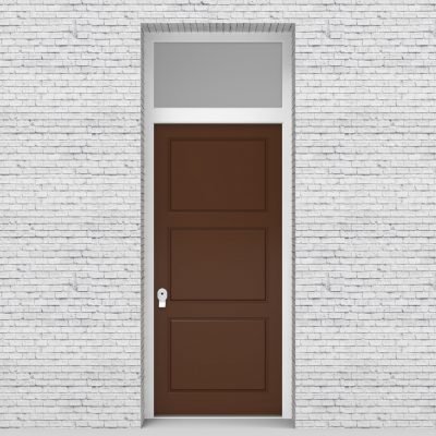 15.single Door With Transom Edwardian 3 Equal Panel Clay Brown (ral8003)