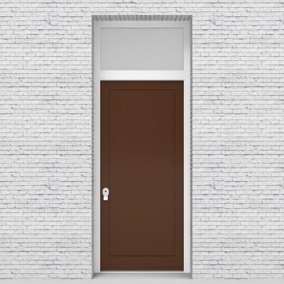 15.single Door With Transom One Panel Clay Brown (ral8003)