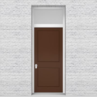 15.single Door With Transom Two Panel Clay Brown (ral8003)