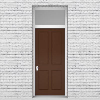 15.single Door With Transom Victorian 4 Panel Clay Brown (ral8003)