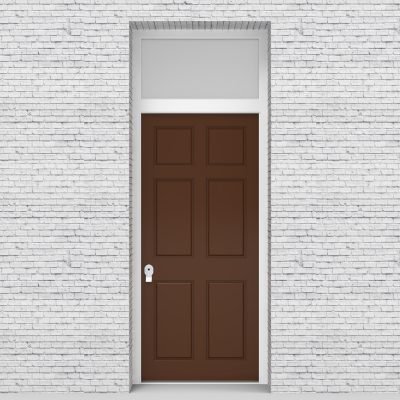 15.single Door With Transom Victorian 6 Panel Clay Brown (ral8003)