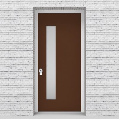 15.single Plain With Lock Side Glass Clay Brown (ral8003)