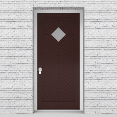 16.single Cottage Style With Diamond Pane Chocolate Brown (ral8017)