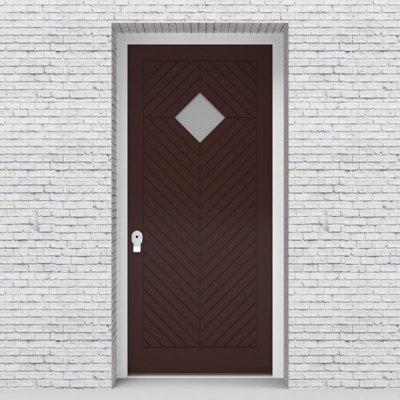 16.single Cottage Style With Diamond Pane Chocolate Brown (ral8017)