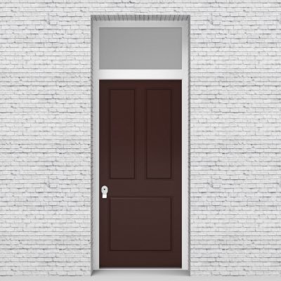 16.single Door With Transom Edwardian 3 Pane Chocolate Brown (ral8017)