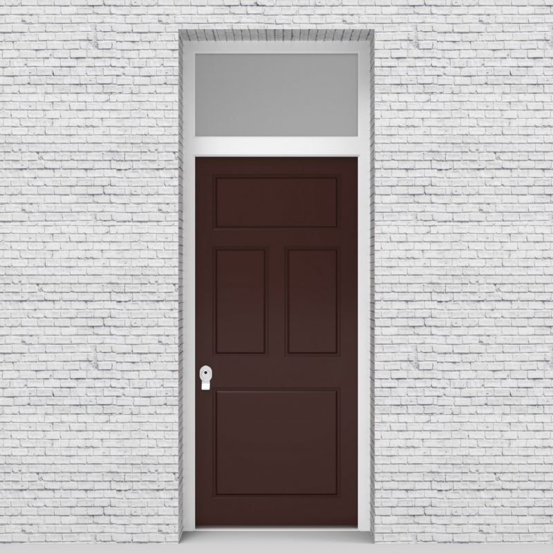 16.single Door With Transom Edwardian 4 Panel Chocolate Brown (ral8017)