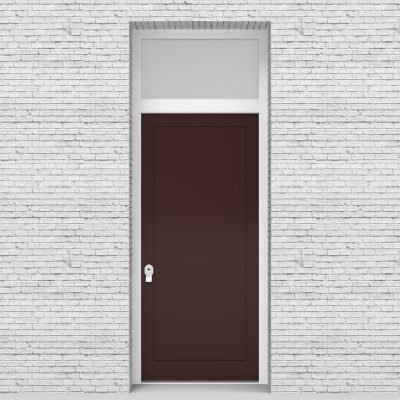 16.single Door With Transom One Panel Chocolate Brown (ral8017)