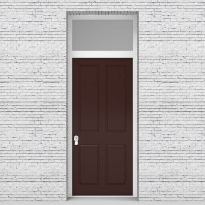 16.single Door With Transom Victorian 4 Panel Chocolate Brown (ral8017)